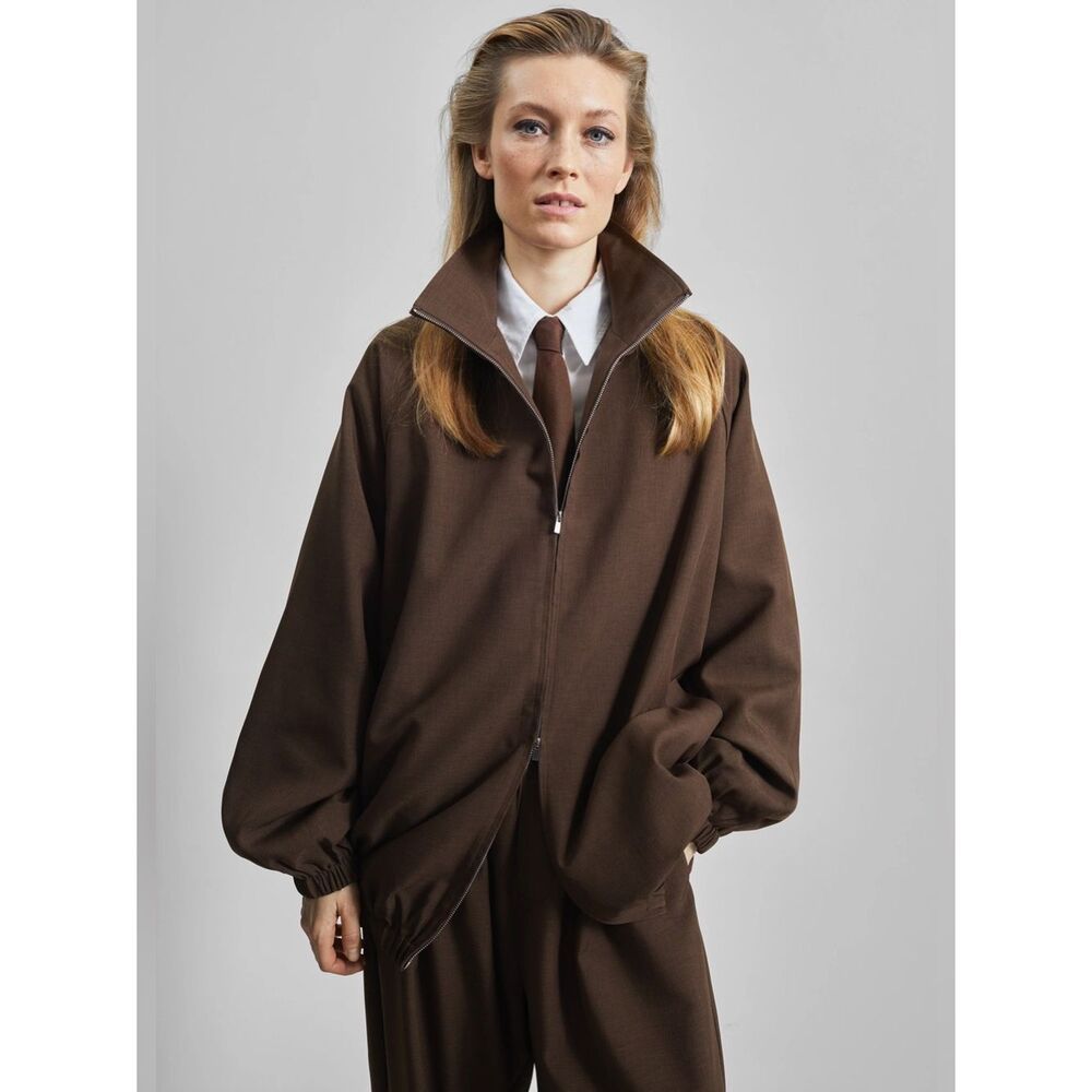 Nwt The Frankie Shop Baxter Oversized Jacket In Brown — image 4 of 8